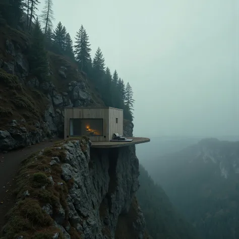 “The Silent Outpost, Spectacular escapism. Paradoxically built with vertigo induced proportions and mind bending perspectives), (Bizarre brutalism), A breathtaking minimalist Japanese avant garde mountain retreat and home pod, (dark minimalist + brutalist ...