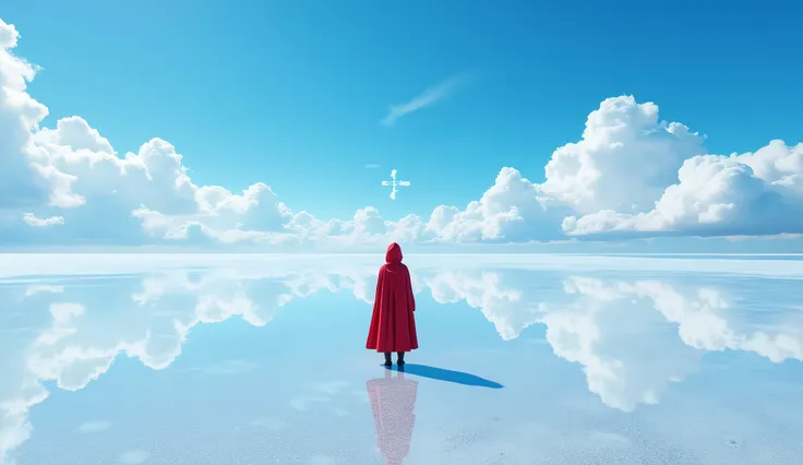 The flawless salt marsh horizon cuts a perfectly symmetrical world, the clear blue sky dips the entire dome with 120% saturation, the marshmallow clouds form an infinite cycle of ∞ symbols in the real sky and mirror reflections, the salt crystals refract d...