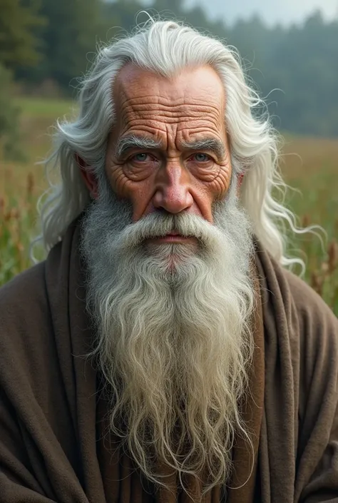 An old bean with a long white beard