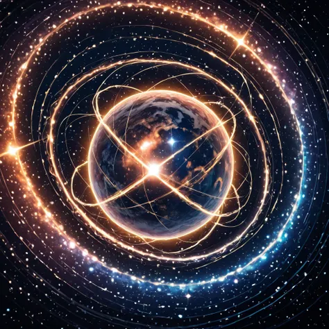 ((nohumans)), amazing masterpiece, top quality, high fashion, absurdres extremely, HDR, intricate details, vivid colors, A planet that shines in jade color, space, Galaxy