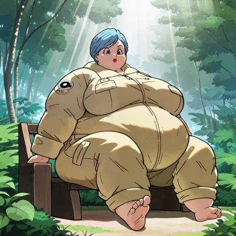 anime screencap, masterpiece, best quality, amazing quality, very aesthetic, absurdres, newest, (scenery, volumetric lighting), dappled sunlight, light particles, light rays, official style,
bulma, super, very short hair, side swept hair, blue eyes, blue h...