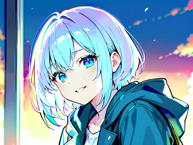 Cool woman with white hair