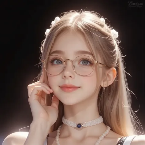 ((Bust,bust))((Wearing gold-rimmed glasses))((One hand holds the cheek))((One hand holds the cheek))(((Place your right hand on your cheek)))(( masterpiece, Top Quality, high resolution, highly detailed CG unified 8,000 wallpaper, 未经处理的photo)),front,( 8,0...