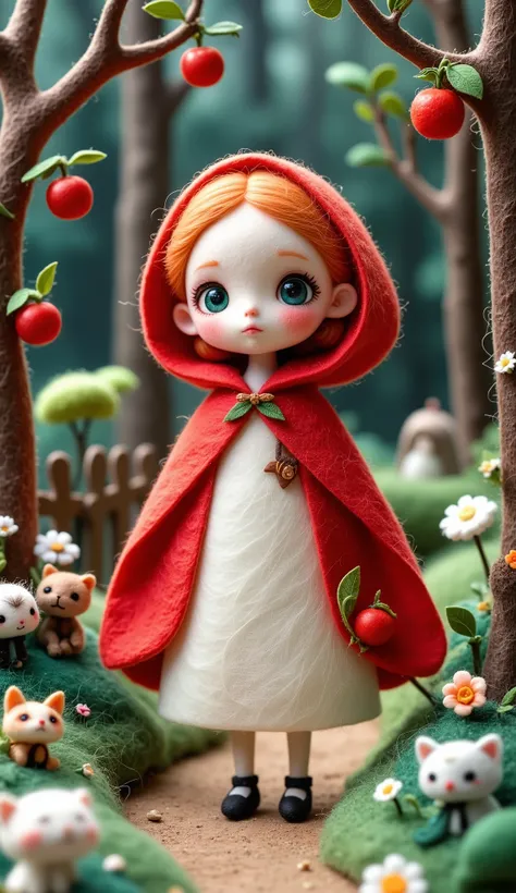 ( masterpiece, best quality:1.2), (little Red Riding Hood:lovely fairy tale world),Handmade style