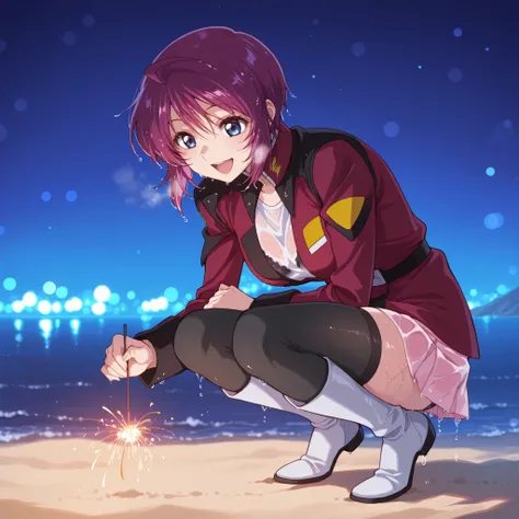 score_9, score_8_up, score_7_up, source_anime,BLE, BREAK,masterpiece, best quality, absurdres, safe 1girl, senkou hanabi,1girl,(solo),lunamaria:1.2,destiny jacket,belt,pink miniskirt,pleated skirt,black thighhighs,knee boots,1girl,,LunamariaHawke,purple ha...