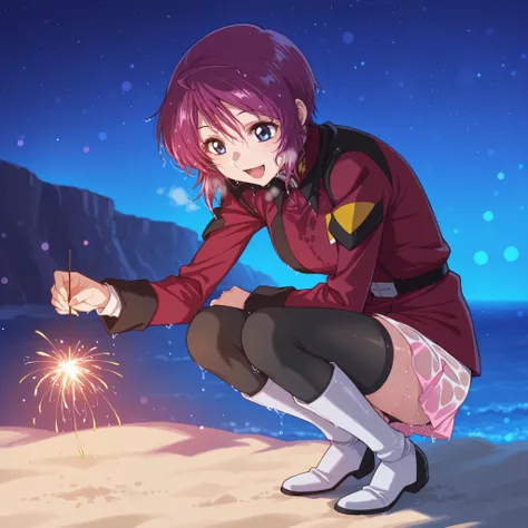 score_9, score_8_up, score_7_up, source_anime,BLE, BREAK,masterpiece, best quality, absurdres, safe 1girl, senkou hanabi,1girl,(solo),lunamaria:1.2,destiny jacket,belt,pink miniskirt,pleated skirt,black thighhighs,knee boots,1girl,,LunamariaHawke,purple ha...