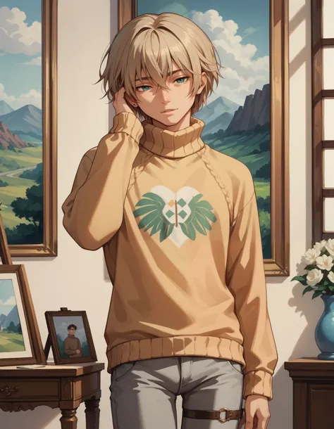 sweater, male focus, 1boy