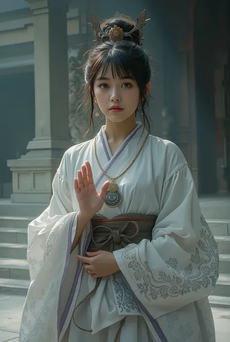 (1 girl:1.3),solo,__Body parts__,, official art, Unity 8K Wallpaper, Super Detail, beautiful and aesthetic, beautiful, masterpiece, best quality,fantastic atmosphere, Calm Palette, calm atmosphere, Soft Shaded,, Shrine maiden, incantation, Amulet User , S...