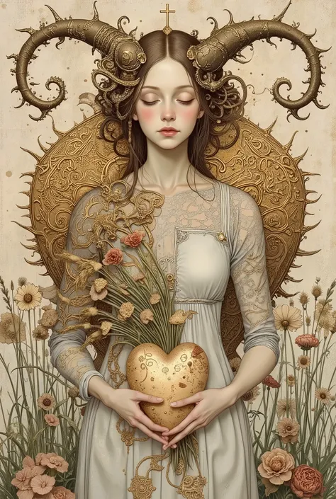 Your heart has two faces, it's filled with soft grass on top, and a stone bottom on the bottom. I'll cover your heart with my love, you can fly and not be afraid of anything else.