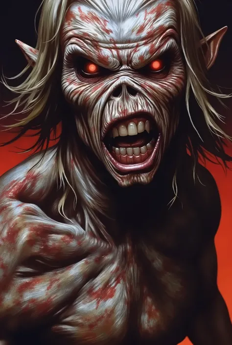 a close up of a poster of a man with a large head, iron maiden, maiden, iron maiden album cover, official poster artwork, 1 9 8 0's heavy metal album art, by Ron Walotsky, drew struzan tomasz alen kopera, promotional poster art, by Drew Struzan, drew stru...