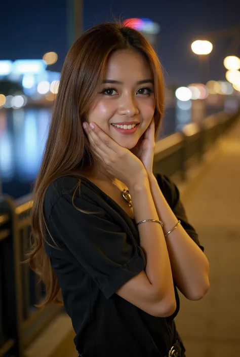 A beautiful indonesian female with long tangled hairstyle,25 years old. indonesian face, highly detailed beautiful face and eyes, attractive face, charming face, Full body, curvy body, white skin, medium breasts, anatomically correct, long straight hair, b...