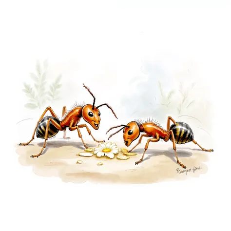 Two ants
water color illustration, no background