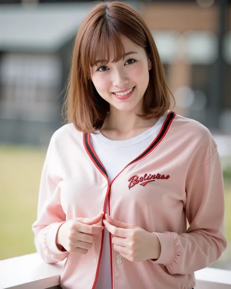 (清楚で超 beautyな巨乳の韓国人美女がメジャーリーグチームのユニフォームを着て立っている:1.2)(Laughing whistling :1.2)(汗ばんだbeautiful skin:1.1)(16k, RAW photos , top quality, masterpiece: 1.2),(Beautiful bob cut:1.1) Super Detail, super resolution, (Genuine, Genuine photos: 1.37), portraits, hig...