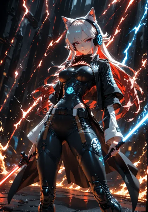 ((Shadow female version the hedgehog)) wearing Star wars Jedi outfit, badass anime 8 k, epic anime style, art of ((silverfox)), anime style 4 k, White lightning anime art wallpaper 8 k, holding a lightsabre. splash art, red lightsaber wallpaper, sonic powe...