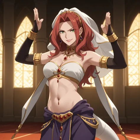 Malty Melromarc (The Rising of the Shiel) beautiful body,athletic body, beautiful breasts, ,visible private parts , ultra detailed image, anime image ,girl, anime malty, medium large Breasts, excitement, red hair, green eyes , ear piercing, long hair, l...
