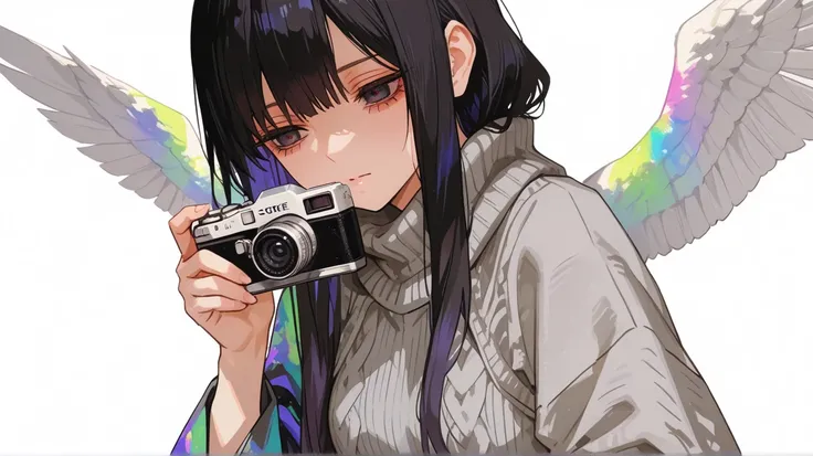カメラを見ている