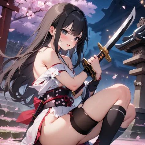 桜吹雪の中のサムライ