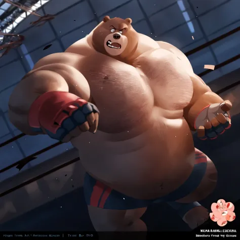 anthro, kemono, male, cartoon, (animaginexl:1.3), vector art, flat color, (upperbody), Solo, 1boy, Muscular Old, grunting, frustration glare, focus on getting tough, wide shoulder, pectoral, thick arms, huge pectoral, wide pectoral, detailed eyes, height: ...