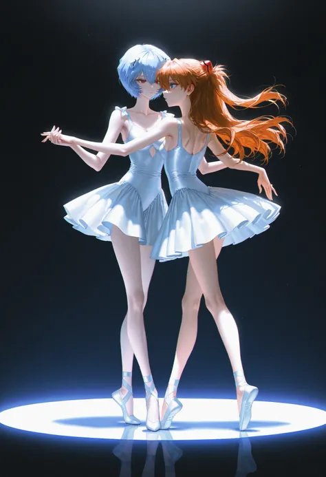 masterpiece,best quality,artist:john_kafka,artist:nixeu,artist:quasarcake,chromatic aberration,film grain,high contrast,color contrast,cold colors,gritty,graphite \\\\(medium\\\\),
2girl,duo, Asuka Langley and Ayanami Rei from eva,duo,bangs, hair ornament,...
