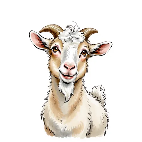 A goat
water color illustration, no background