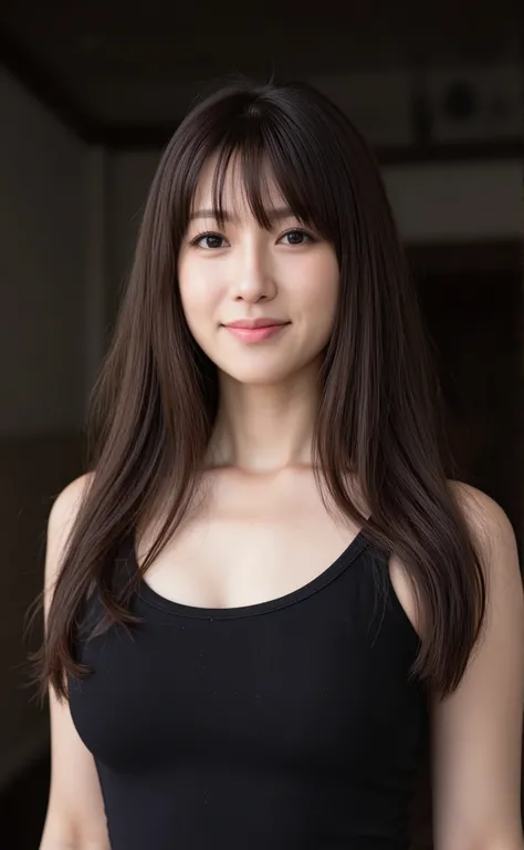 (mature adult woman wearing a leotard1By people),beautiful black hair,super straight hair,With bangs,((Fluttering Hair)), realistic person images in dark waters,Realism,Best Quality,mastepeice,Best Quality,best image quality,highest resolution,fine details...