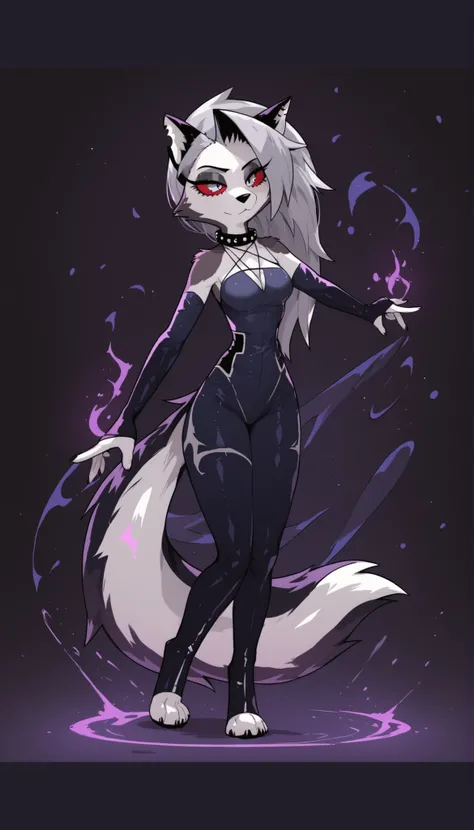 (My Hero Academia Style), masterpiece, best quality, horny expression, sexy expression, 1girl, solo, anthro, furry, fur, fluffy fur, dog girl, furry, loona \(helluva boss\), medium hair, long large tail, clean hair, detailed, sexy, head tilt, ager (18 year...