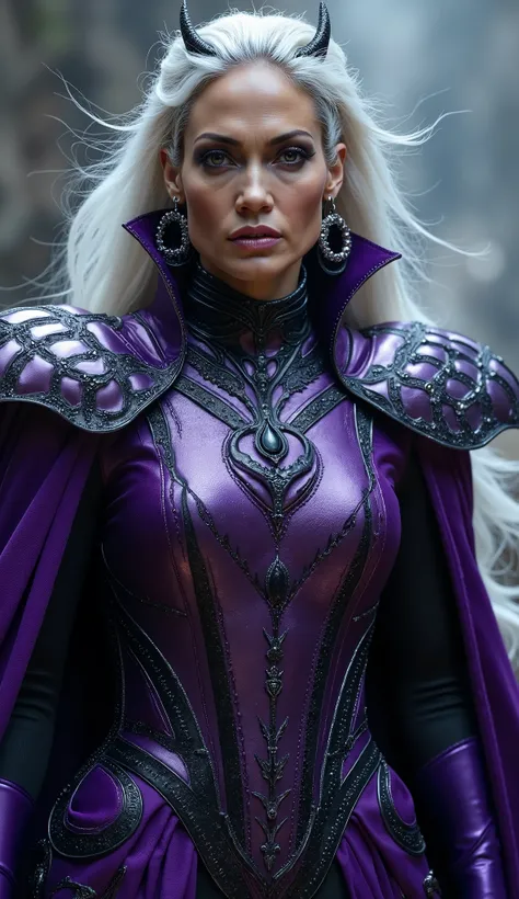 angelina Jolie takes on the role of Sindel in a majestic performance: Imposing queen of Edenia. Wearing purple and silver armor adorned with dark details , she exudes an aura of absolute power , , combining royal elegance with the threat of an immortal war...