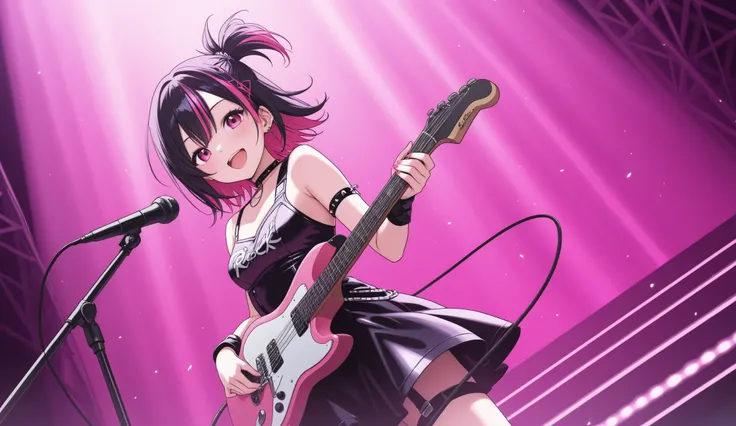 Rocker girl sings and dresses like a rocker