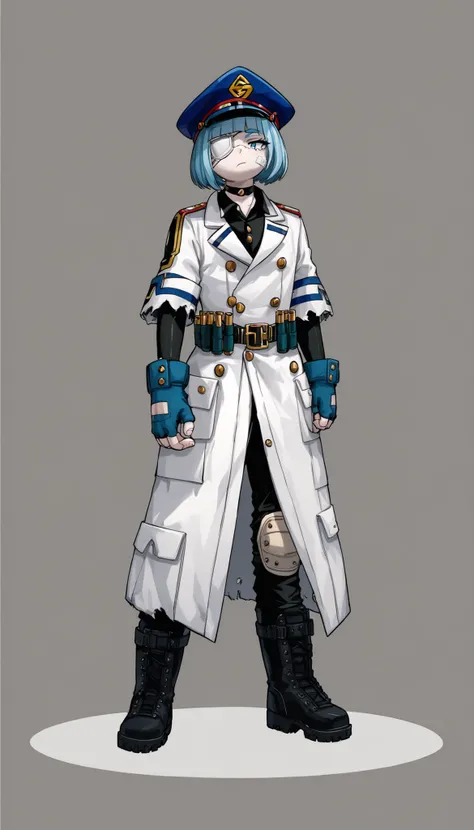 (My Hero Academia Style), ((OC)), ((1guy)), ((male)), (Anthro), ((perfect face)), (((perfect hands))), ((perfect anatomy)), (Knee gap), (Ankle Gap), ((standing)), ((looking at viewer)), ((Simple Grey background)), ((full body photo;1.5)), ((bored expressio...