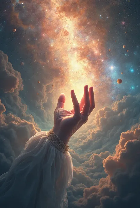Hand of god over the universe
