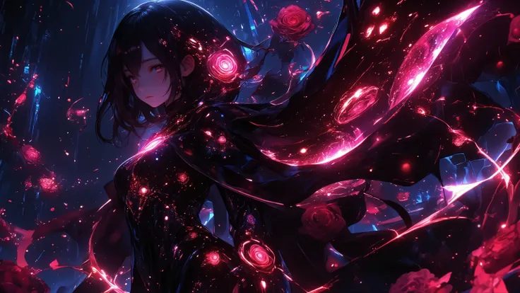 instruct:
Rose Angel。extravagant、and {x} x} Thoroughly eliminate photorealistic depictions {x} Sharply illuminate the contours of the characters and the texture of the dress {x} Kiss Shot Acerola Orion Heart Underblade {x} character design and sense of col...