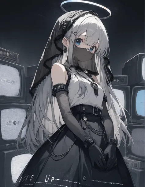 1girl,crt_monitor_head, (static_veil:1.3), vinyl_record_skirt, dial_up_gloves, cathode_ray_glitch
,masterpiece, best quality, newest, highres, absurdres,