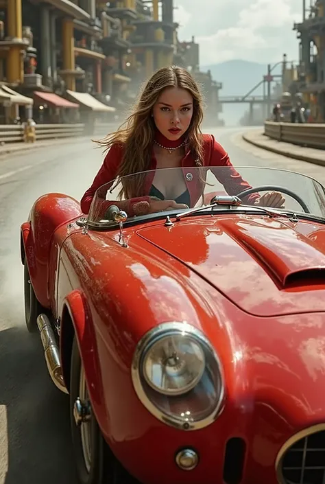💋High-speed Steampunk: Motorsport dominatrix rules the racetrack with Ferrari as a toy