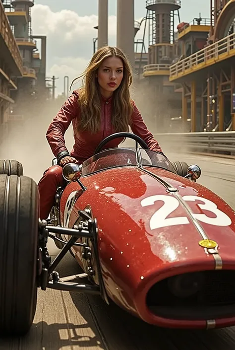 💋High-speed Steampunk: Motorsport dominatrix rules the race track with Formula One Ferrari