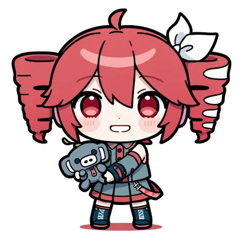solo ,girl,kasane teto,Grabbing a Discord stuffed animal