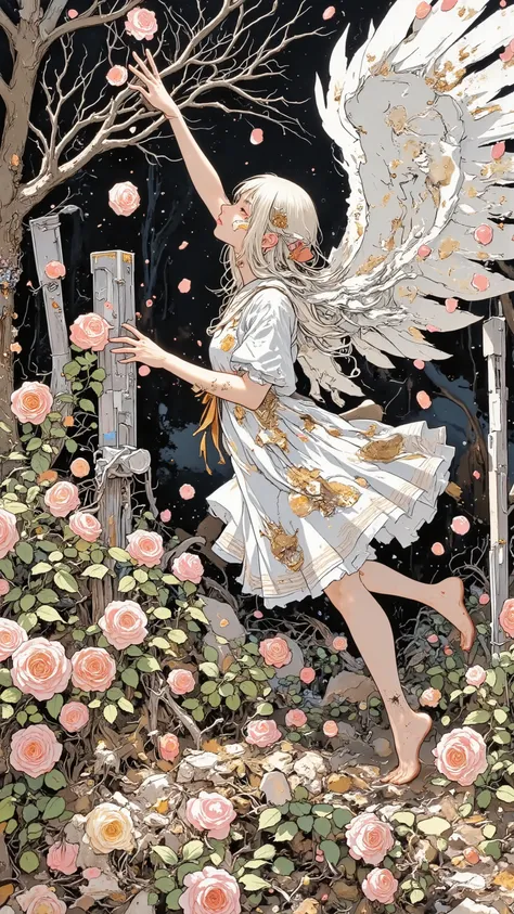 This is conceptual poetry. In a forgotten rose garden where breathless petals bloom and decay side by side, a broken-winged angel gazes upward, not toward heaven, but toward the meaning of silence. This is conceptual poetry. Every step she takes echoes acr...