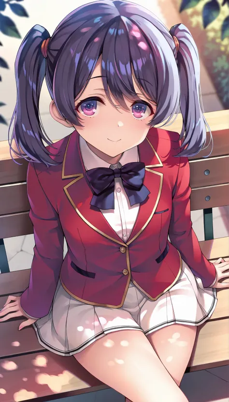 (mei-yu wang:1.3),
white shirt, red jacket, collared shirt, white skirt, bowtie, medium_breasts,
(minamoto_(mutton) :1.0),(mana_(remana):0.8),(satou_kuuki :1.0),(belko:0.7),(as109:0.9),
1girl, solo, crossed legs, sitting, looking at viewer, outdoors, da...