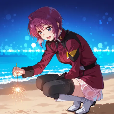 score_9, score_8_up, score_7_up, source_anime,BLE, BREAK,masterpiece, best quality, absurdres, safe 1girl, senkou hanabi,1girl,(solo),lunamaria:1.2,destiny jacket,belt,pink miniskirt,pleated skirt,black thighhighs,knee boots,1girl,,LunamariaHawke,purple ha...