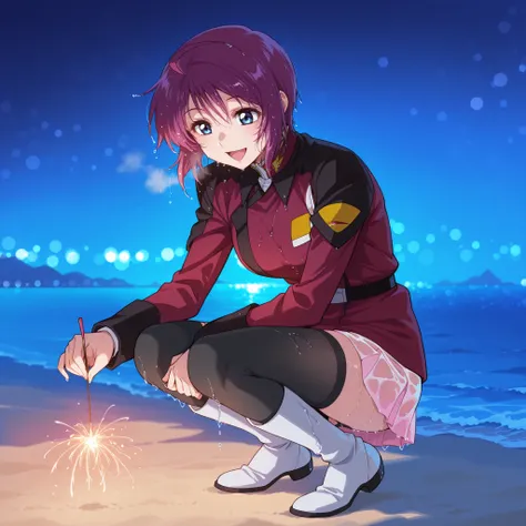 score_9, score_8_up, score_7_up, source_anime,BLE, BREAK,masterpiece, best quality, absurdres, safe 1girl, senkou hanabi,1girl,(solo),lunamaria:1.2,destiny jacket,belt,pink miniskirt,pleated skirt,black thighhighs,knee boots,1girl,,LunamariaHawke,purple ha...