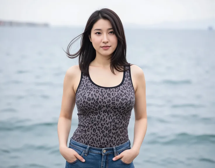 (mature adult woman wearing a leotard１By people),beautiful black hair,Short Hair,((very short hair)),((Fluttering Hair)), realistic person images in dark waters,Realism,Best Quality,mastepeice,Best Quality,best image quality,highest resolution,fine details...