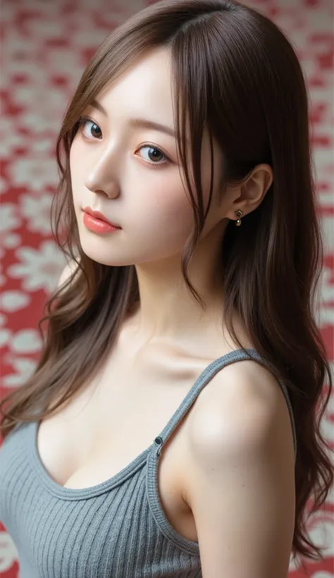 girl , alone, nothing , masterpiece, accurate , anatomically accurate from toe to head, Best Quality, details , High details , 非常にdetailsな描写 , 非常にdetailsな, beautiful sisters , selfie, I'm wearing a knitted tank top, big , close-up , Leather details ,...