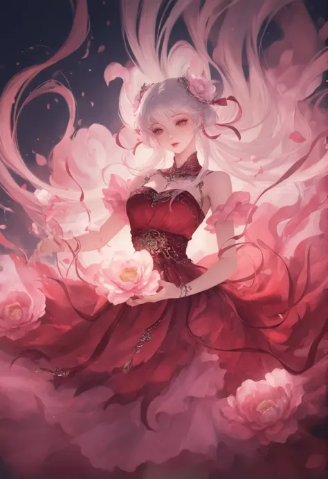 1girl,peony_demoness, layered_petal_dress_shedding_hourly, fragrance_intoxicating_swordsmen  
,masterpiece, best quality, newest, highres, absurdres,
