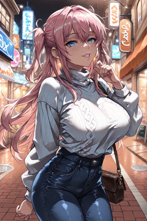 (mesugaki:1.3), (1girl, solo, extreme proportions),  
(huge breasts:1.2), (arched back:1.2), (sweat:1.1), full body, (thin fingers:1.1),  
((model-thin proportion:1.3)), (ethereally slender:1.3), (paper-thin waist:1.4),  
(bony:1.2), (protruding ribs:1.2),...