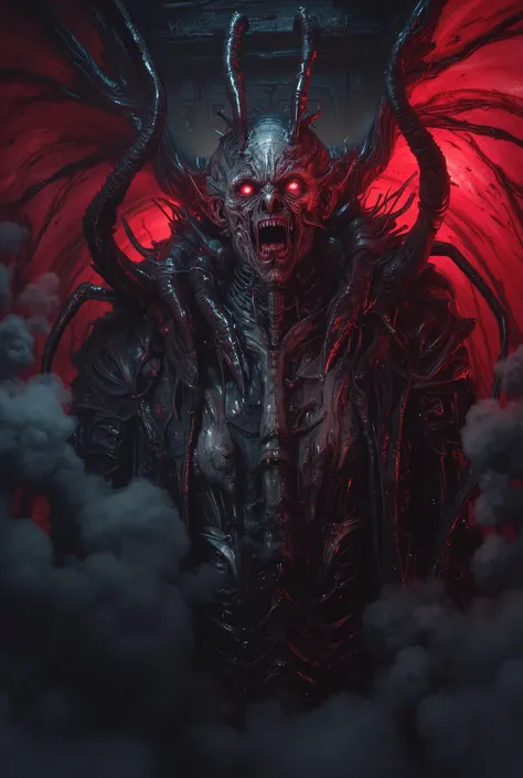 Terrible Devil, scary female Beelzebub, (Queen of Flies:1.5),high quality,realistic 3D, horror art, Magician,daemon,dark vibe,red and black colors, extremely detailed, masterpiece,4K realistic with lots of detail,photorealistic,Extreme Detailed Expression,...
