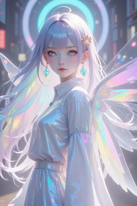 Angel wings made of glass、Light shines、cute design、Half luminescence、A work that makes me feel relieved