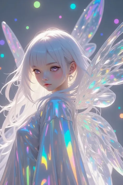 Angel wings made of glass、Light shines、cute design、Half luminescence、A work that makes me feel relieved