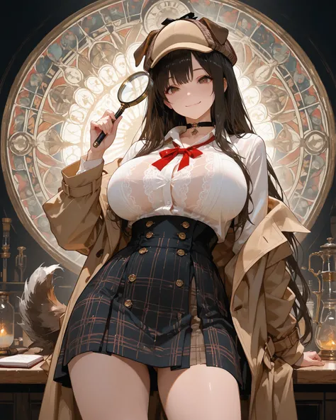 masterpiece, source_hentai, Best Quality, black, very aesthetic, high resolution, super detailed, illumination, colorful, Absard Dress, newest,Dog Detector,
expressive eyes, upper body, Detailed Faces, beautiful face, foot, one girl, Super long hair, dark ...