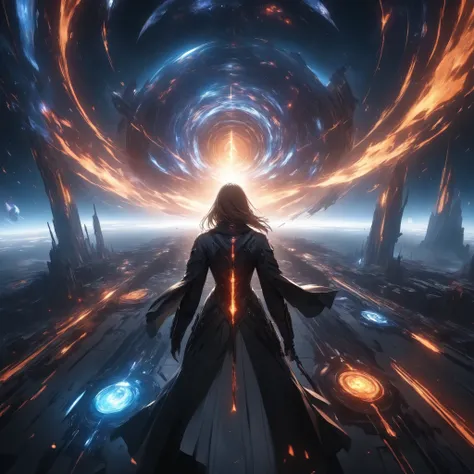 (Sci-fi, dark fantasy mixed, low glowing scene, \Written with an illumination pen\),
\theme;\Journey to the Underworld Built in Space, POV of the Traveling Dead, with only bones in your left hand,
BREAK (Look where you are going by turning a light on you...