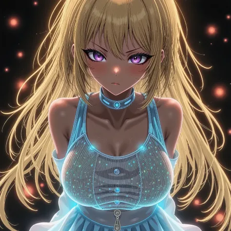 1 girl in luminous clothes、solo、(kogyaru)、8K high resolution、extreme detail、realistic、HDR、studio lighting、vibrant colors、bokeh、Dark Atmosphere、fantastic、Everything emits half light