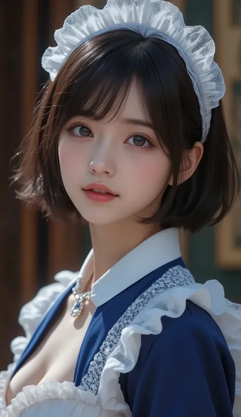 8k,Ultra High Resolution , Best Quality, masterpiece,rule of thirds,golden ratio,surreal,pictures, one woman,( girl:1.3),cute,cute顔, Beautiful Eyes in Every Detail , 細かくdetails,mature woman,Princess,Full body,black hair,Short Bob,ID photo, luxurious and be...